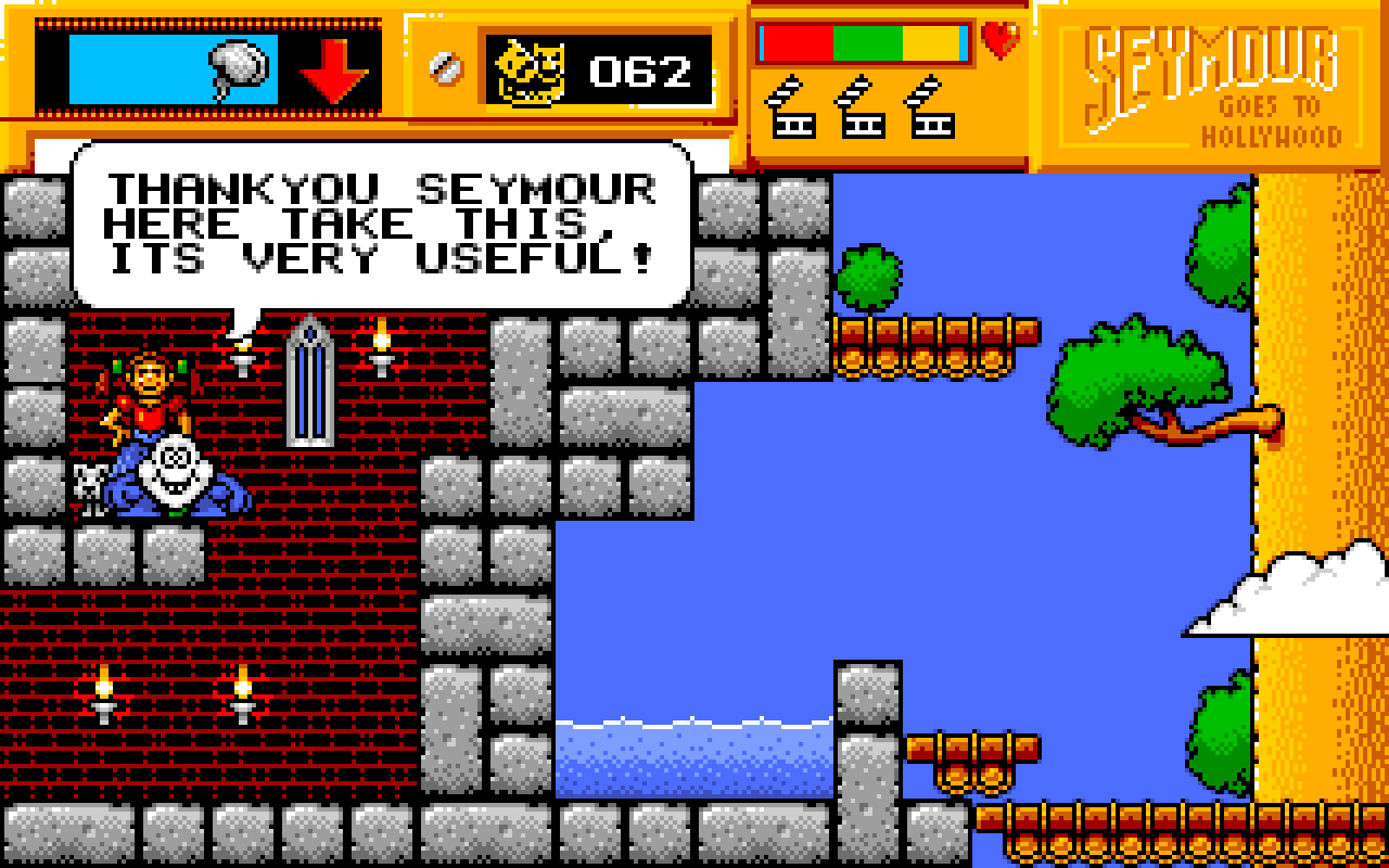 "THANKYOU SEYMOUR HERE TAKE THIS, ITS VERY USEFUL!"