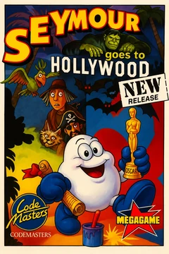 The manual's cover: Seymour runs from the film sets' cast, a film script under his arm.